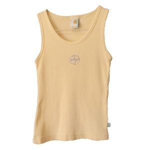 Split Pastel Yellow Ribbed Rhinestone Tank Top